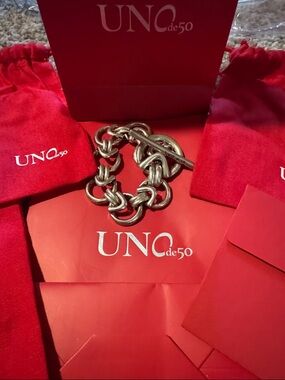 UNOde50 Chunky Silver Link Bracelet - Silver